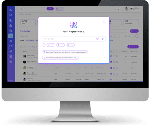 AI-powered recruitment platform interface demonstrating intelligent candidate management and hiring automation for efficient talent acquisition.